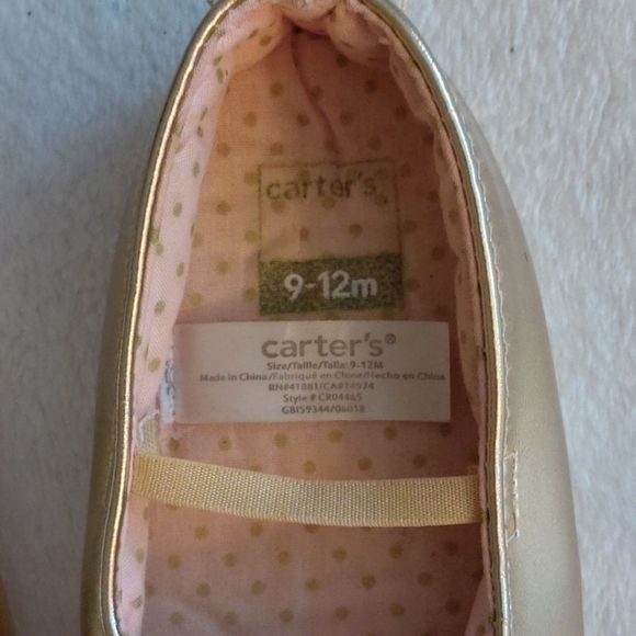 Carter's - Baby Size 9-12 months - Gold - Unicorn Flats - Picture 2 of 8